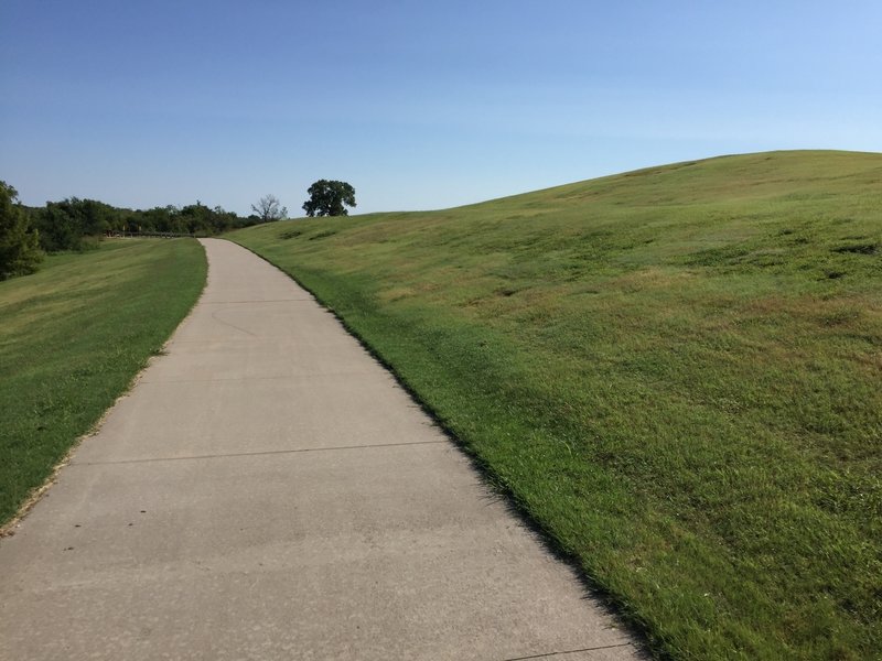 Path passes by the sledding hill.