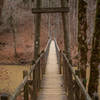 Suspension Bridge over the Red River along the Sheltowee Trace where it meets the spur from the parking lot to the south