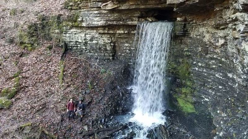 Beneath Big Creek Cave Falls