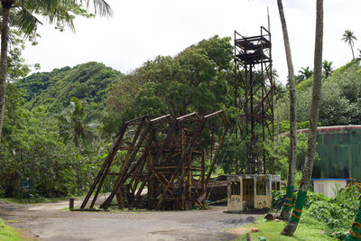 The old tram station on the hill above Pago Pago.