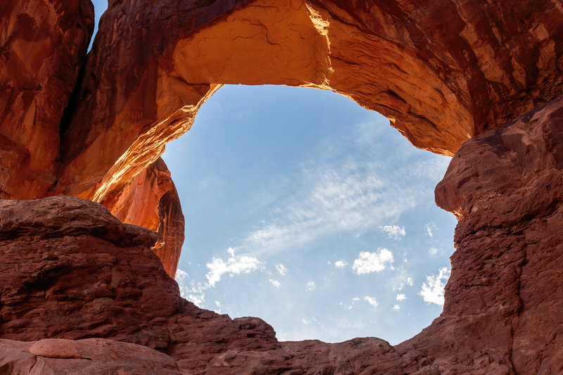 Looking through one of the arches of Double Arch.