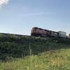 BNSF Train coming by the station.