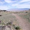 Saddle on the north side of Vulcan provides expansive views of Albuquerque and the Sandias