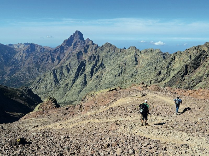 Hikers near Monte Cinto