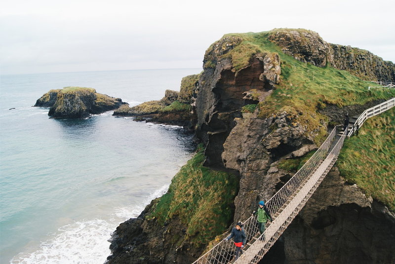 The Carrick-a-Rede crossing over to Carrick Island