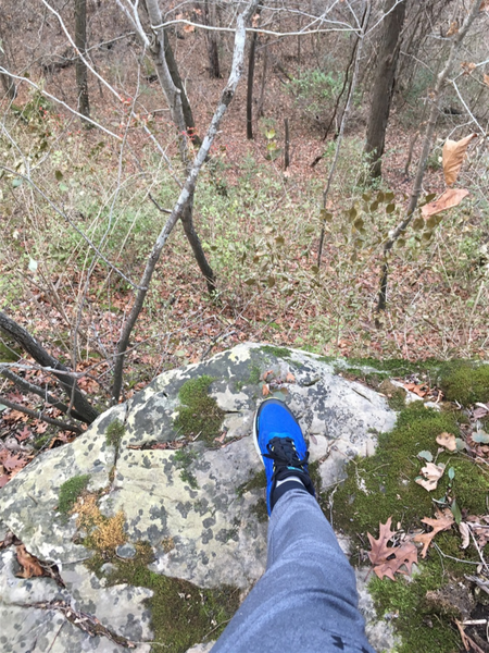 Careful along the bluff edges, the bluffs are sheer and mossy! This isn't a necessary part of the trail, I was a skip off trail in this picture.