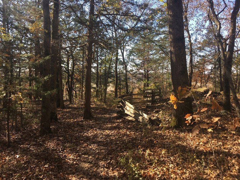 Rounding the corner at the Indian Burial Cairn!