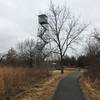 First sight of the tower from Raccoon Run.