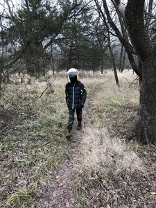 It's a cold day for a hike, but at least we won't get ticks!