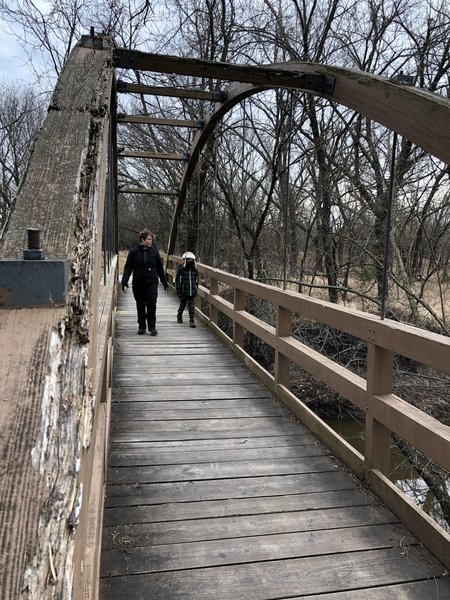 This bridge across the Cowskin Creek is the location of many family photos.
