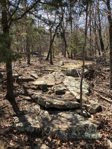 The mossy rock formations are very pretty here