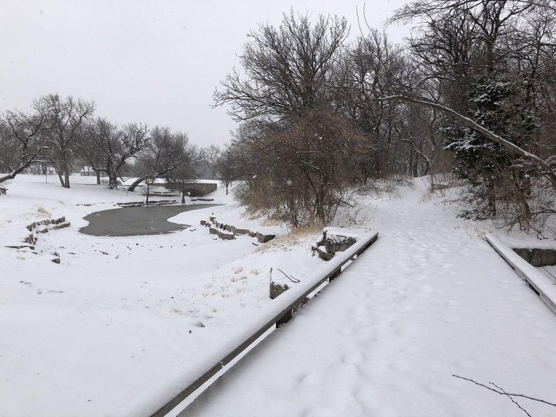 There's two or three lily ponds in the park and this is a connecting trail for the disc golfers