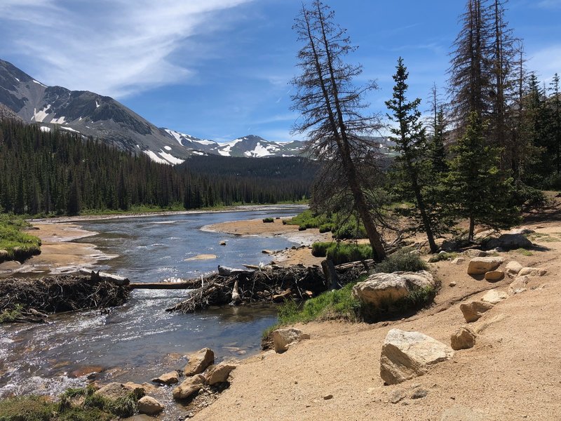 The blown out beaver dam resulting in the lake draining. Photo taken July 18, 2019.