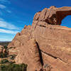 Skyline Arch at eye level after scrambling up the rocks on the opposite side.