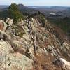 Looking down from the ridge. There are several ways you can down climb and make your traverse more technical.