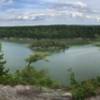 Panorama of trail view of Long Reach from cliffs.