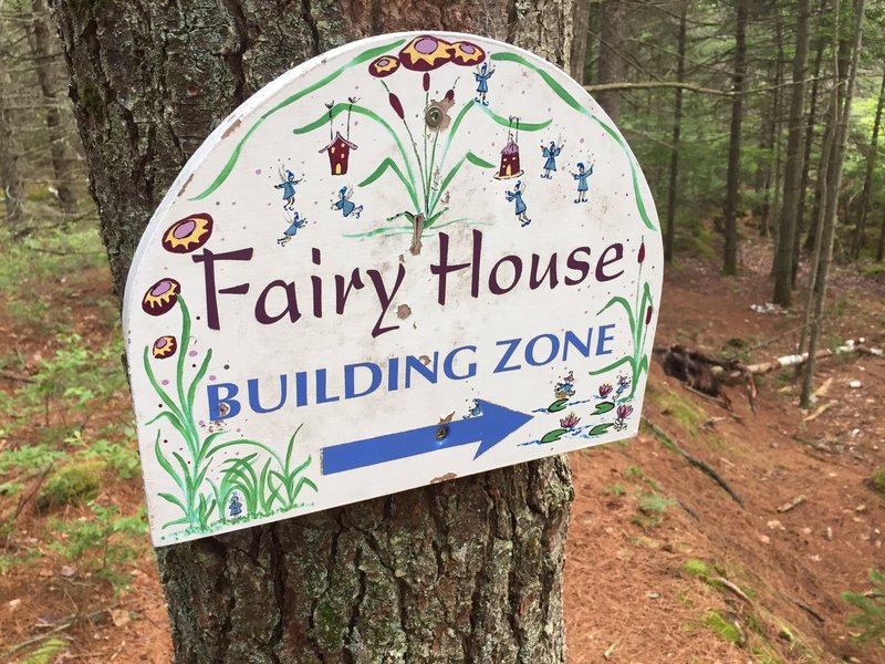 Hikers are encouraged to use natural materials to build Fairy Houses in specific areas of this trail.