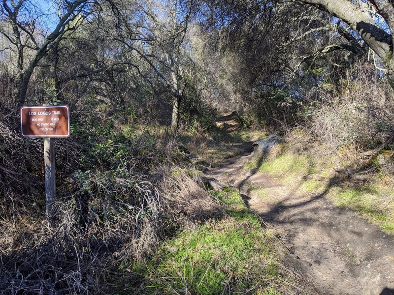 Sign at the start of Los Lagos (not Logos) Trail