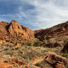 The trail up the side canyon southwest of Upheaval Dome