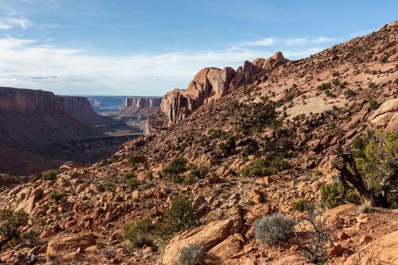 View from the long descent towards Upheaval Canyon