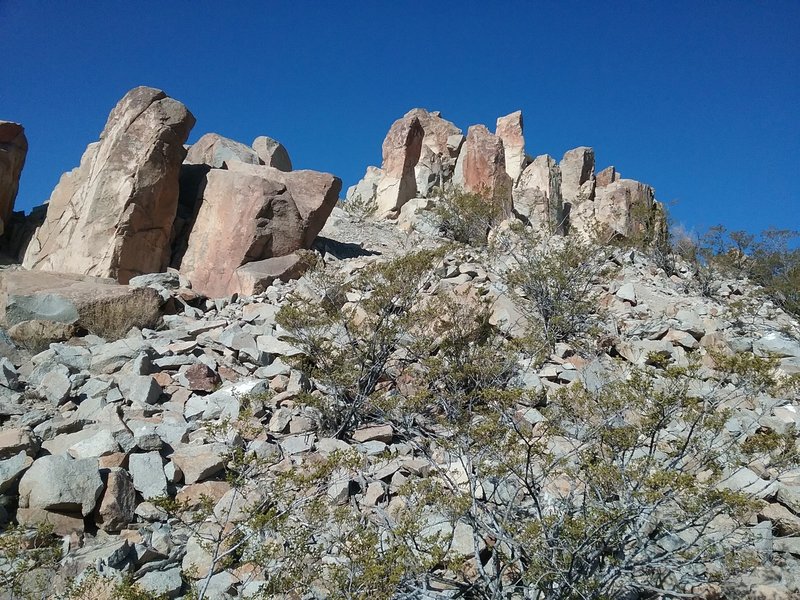 View of the rock formations on the top