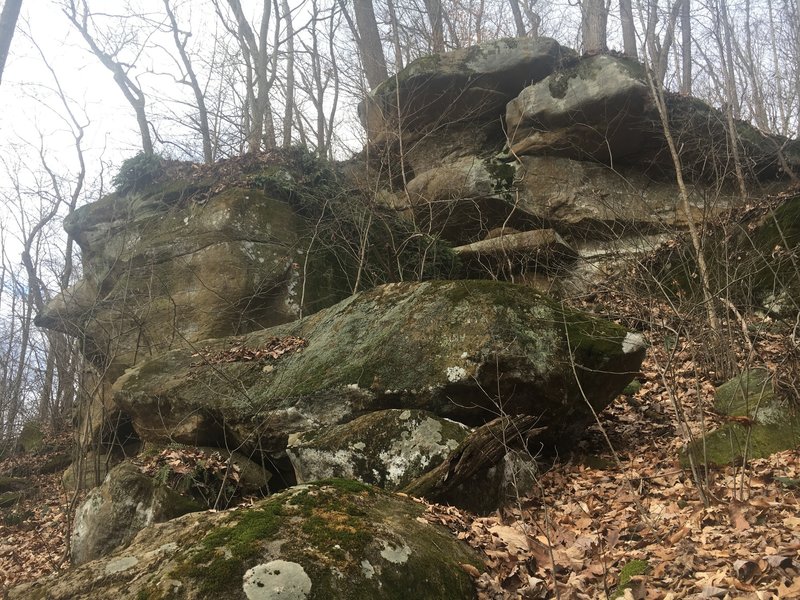 One of many rock outcrops