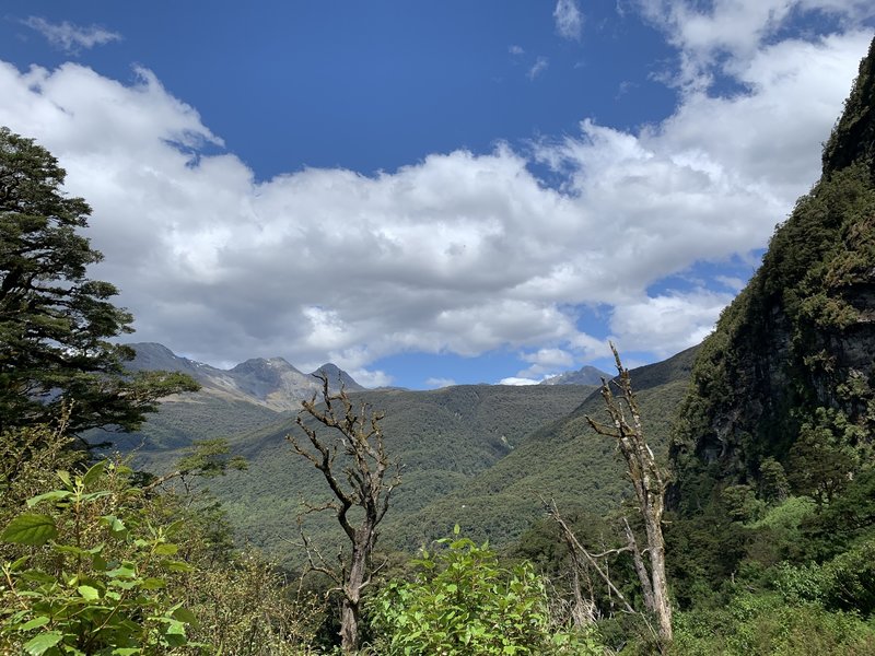 View southeast towards the Ailsa mountains on the descent