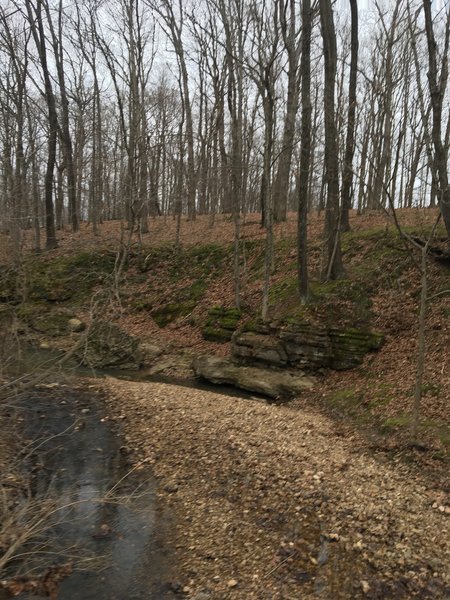 Looking east at the bridge near the trailhead