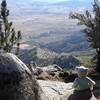 Carson Valley from granite bench at Crew Leader's Vista near Mott Canyon