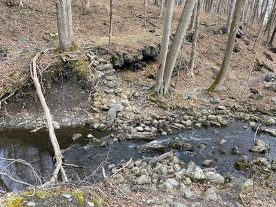 Tricky creek crossing on Old Mill Trail