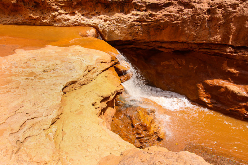 At all of the falls the brackish water appears white in the sunlight.