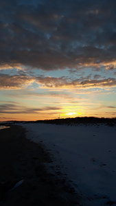 Walking back with last light of day.