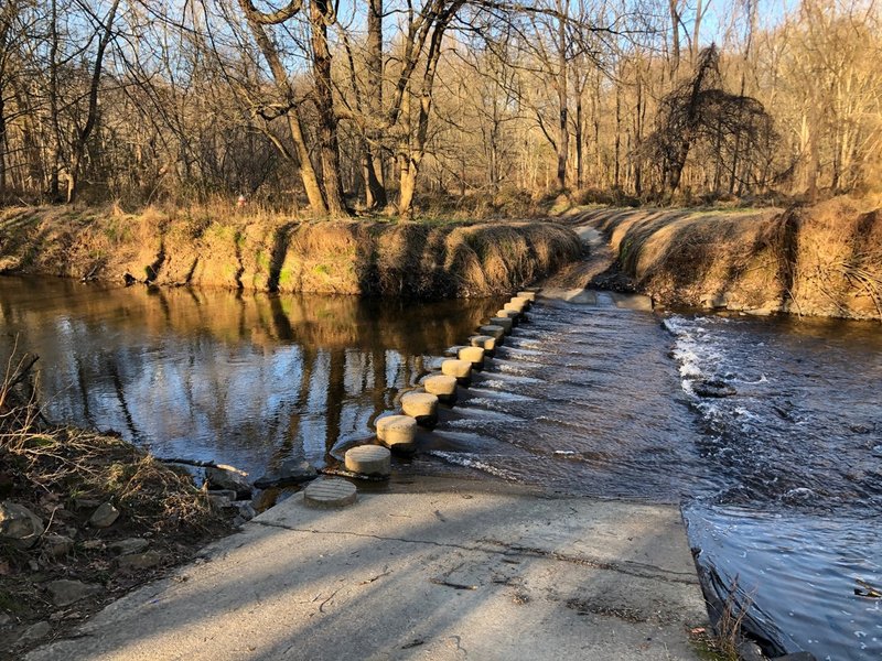 Crossing the Difficult Run near Wolf Trap.