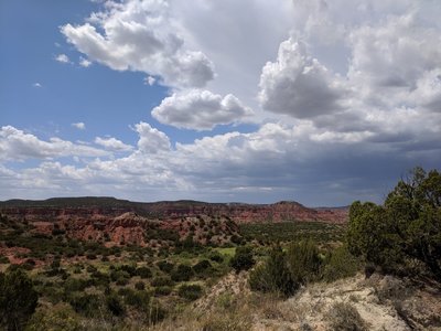 Gorgeous view from Eagle point trail with storm brewing at right (North). July 2018.
