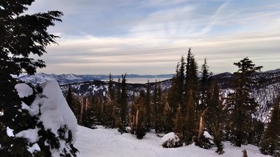 Looking at Lake Tahoe from the peak.