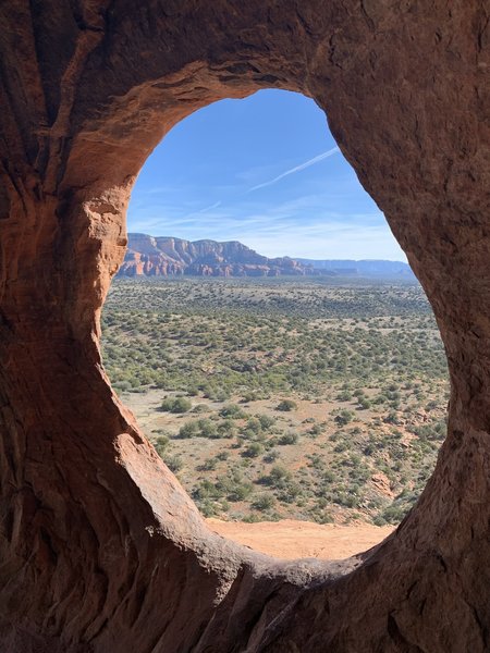 Window in the cave at the end of the trail