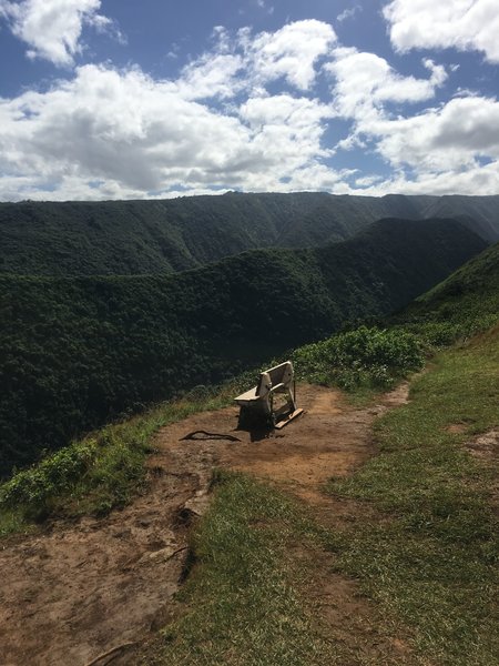 Bench at the end of the trail overlook.