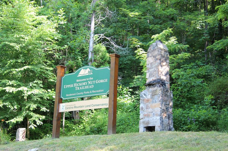 Begin your hike at the Upper Hickory Nut Gorge Trailhead.