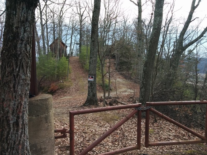 Looking out from end of Top of the Rock Trail over valley at Cubby House Hill.