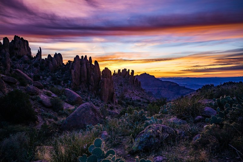 Dawn from the top of Flatiron Trail