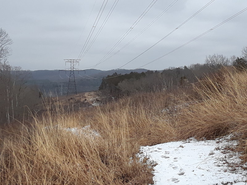 Trail crosses under a powerline