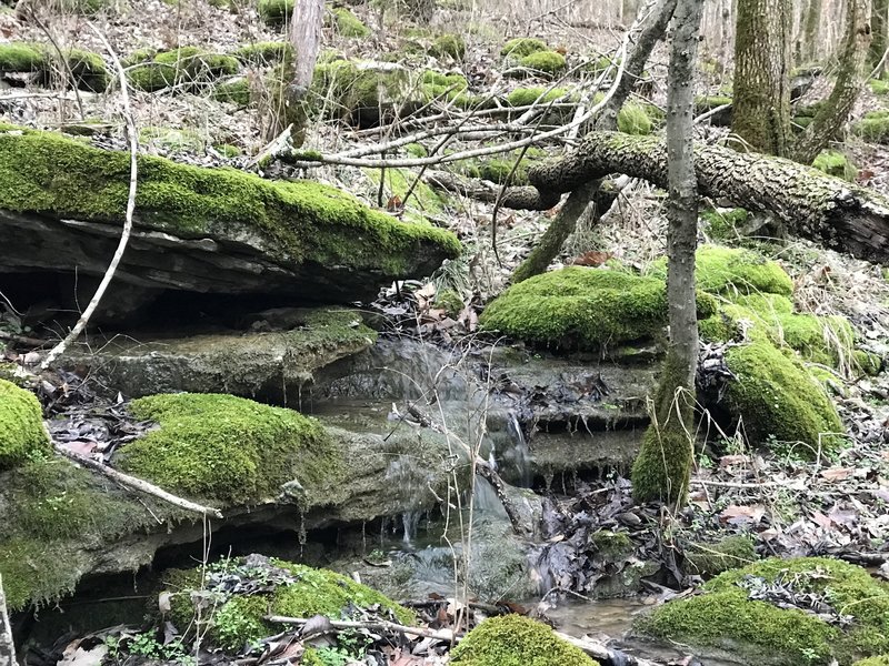 Natural spring waterfall