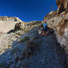 The old trail makes use of a natural ledge