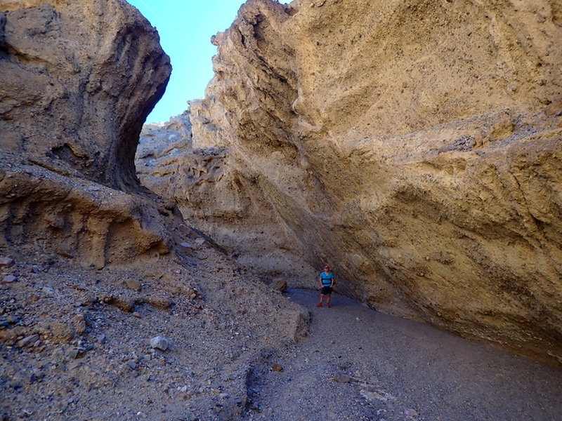 In places the canyon wall overhang Funeral Slot Canyon wash.