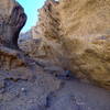 In places the canyon wall overhang Funeral Slot Canyon wash.