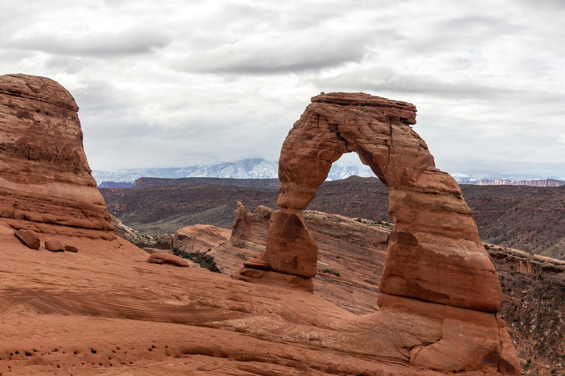 Delicate Arch on a cloudy April morning