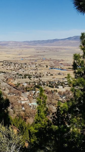 Lower Genoa Canyon Trailhead. About 1.5 miles in. Great view of Genoa below.