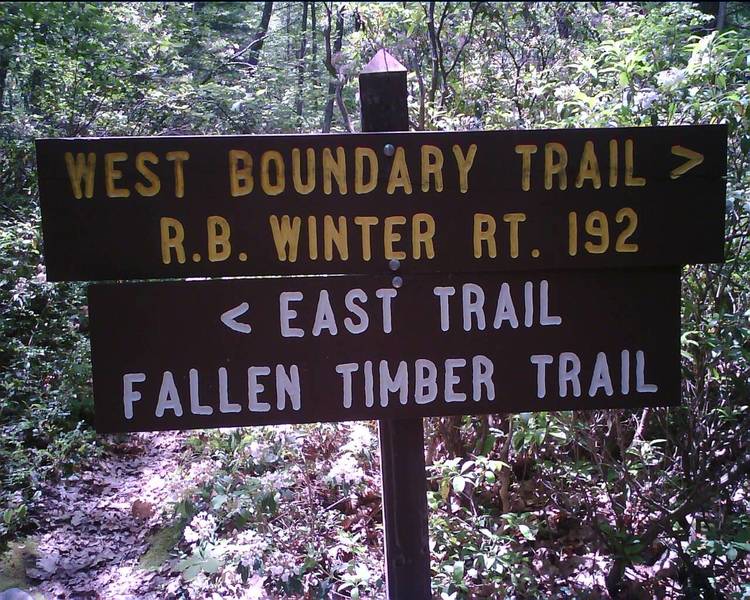 Trail sign along the Mid-State Trail.