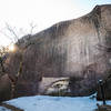 Inscriptions on a large rock near a buddhist temple in Seoraksan National Park