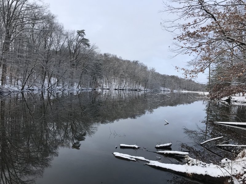 View from trail along the shoreline. Location approximate.